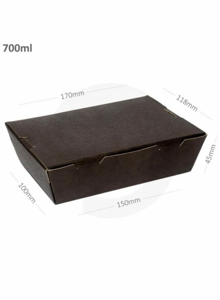 Caja Black 700ml A Kraft Paper Lunch Box 200/ctn
