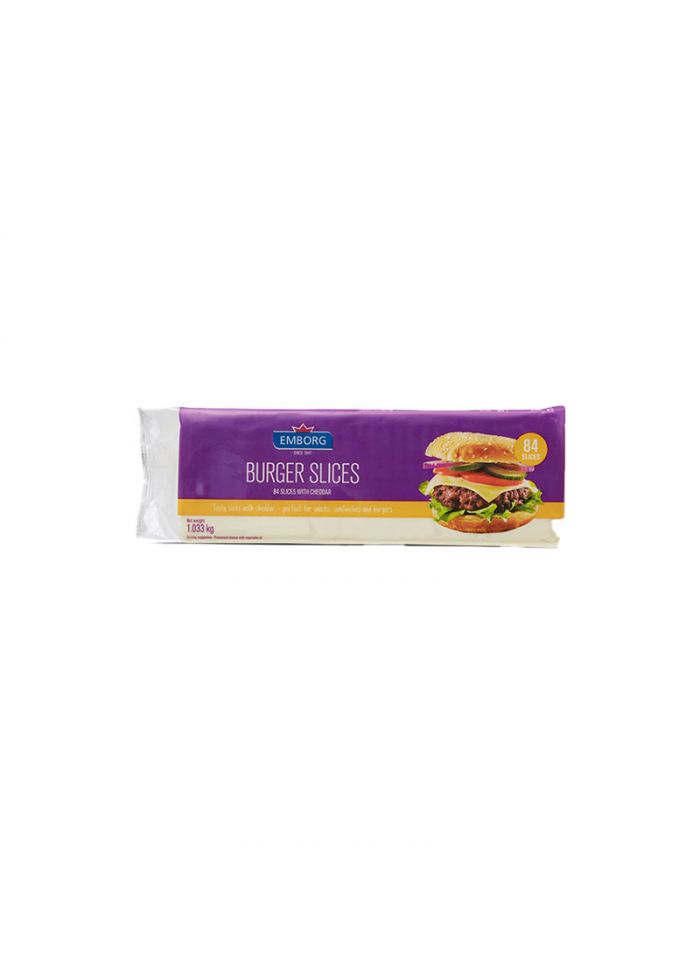 Emborg Burger Slices White (Sos) - Box of 8 Pieces - 12.3 g