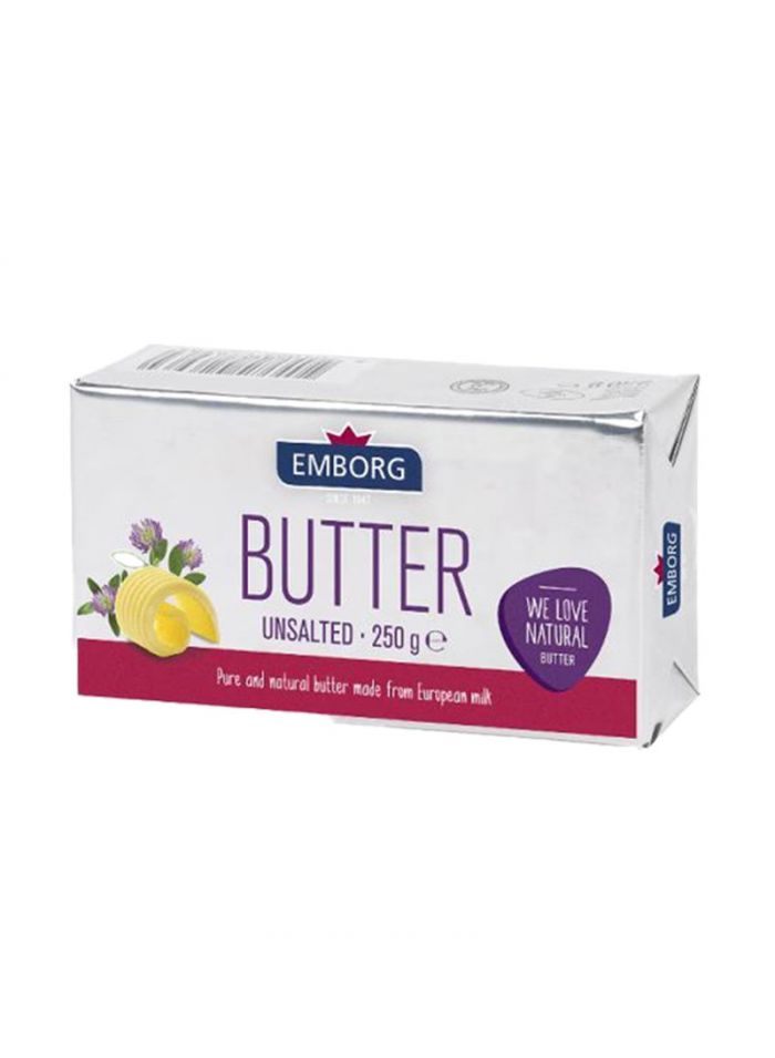 Emborg Butter Unsalted 82% Fat - Box of 24 Pieces - 0.4 g