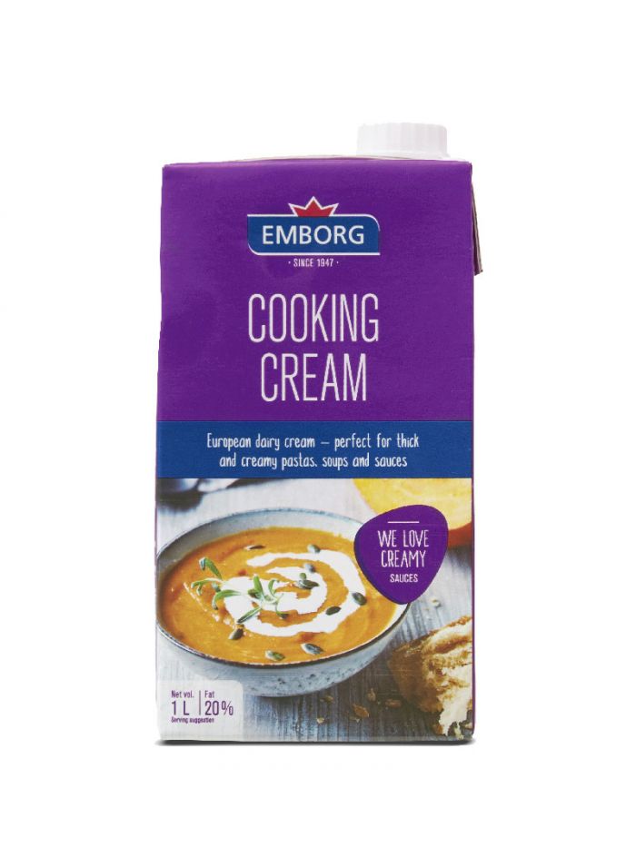 Emborg Cooking Cream Uht 20%Fat - Box of 12 Pieces - 1 Ltr
