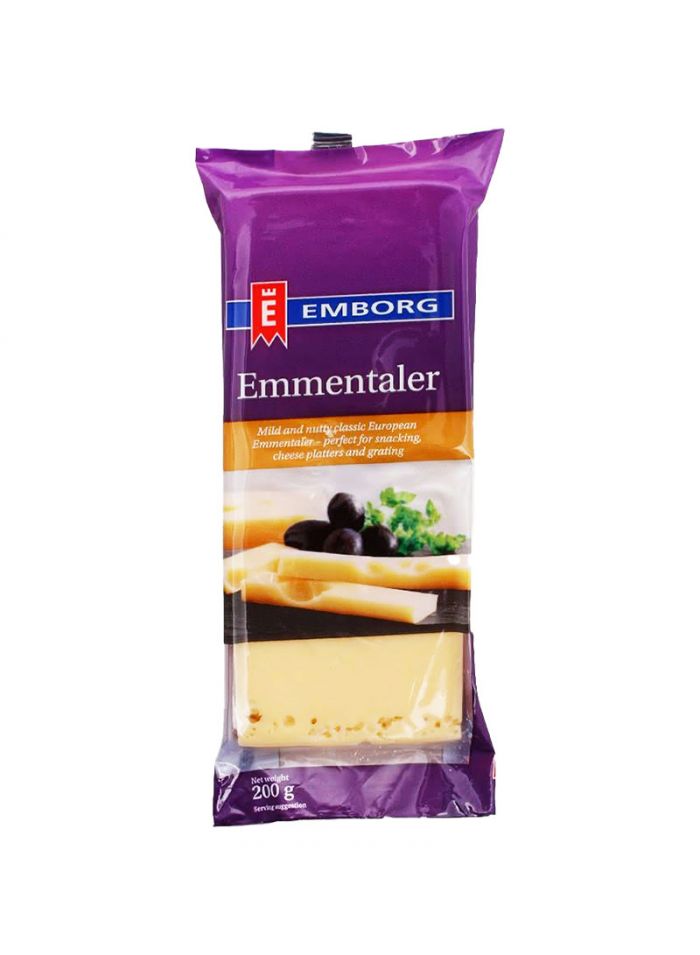 Emborg Emmentaler Sliced F.I.D.M. 45% - Box of 6 Pieces - 1 Kg