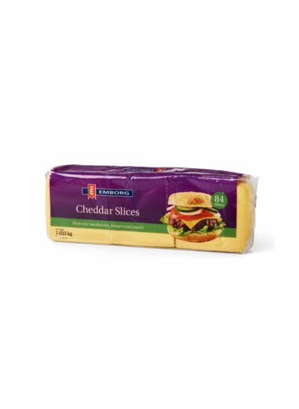Emborg Processed Yellow Chesse 84 Slices - Box of 8 Pieces - 1.032 kg