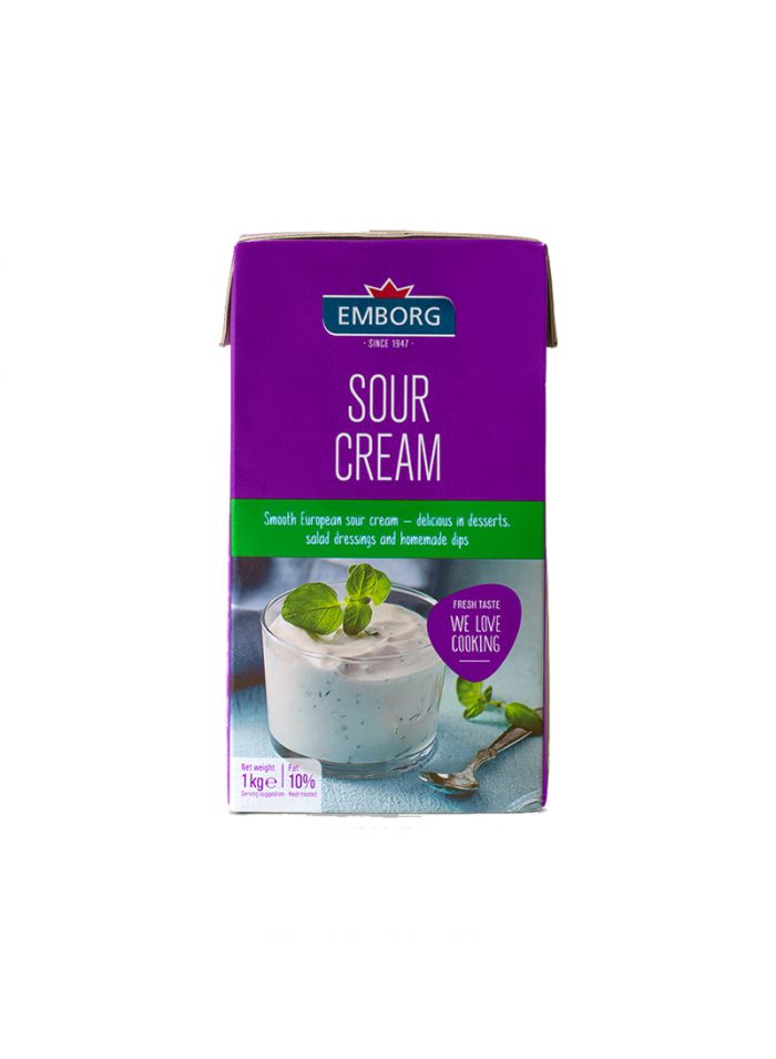 Emborg Sour Cream 10% Fat - Box of 12 Pieces - 1 Kg