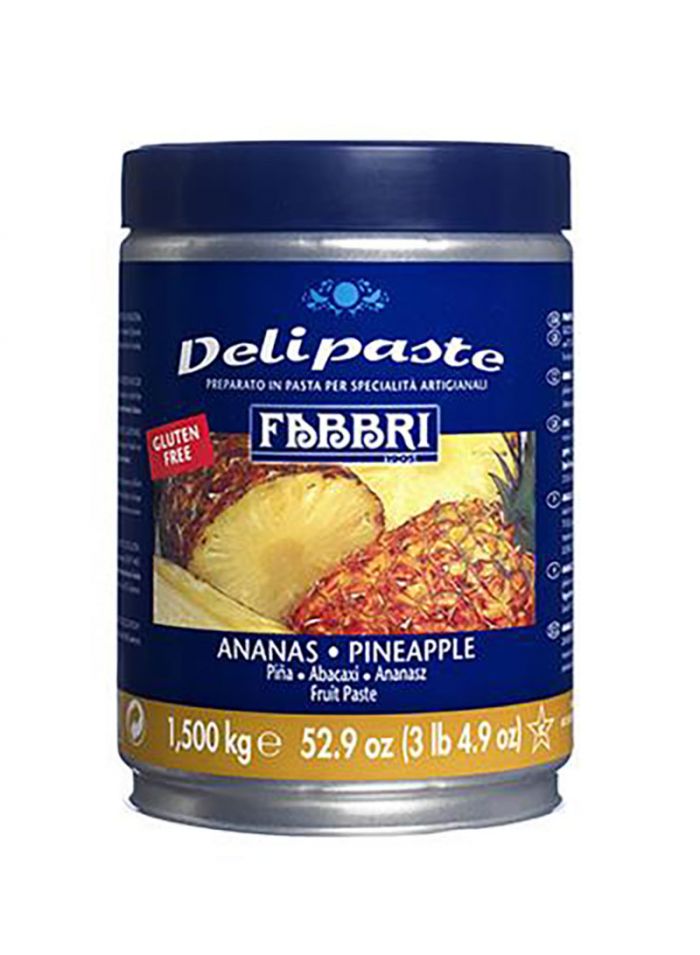 Fabbri Delipaste Pineapple Eu - Box Of 8 Pcs - 1.5 kg For Tin