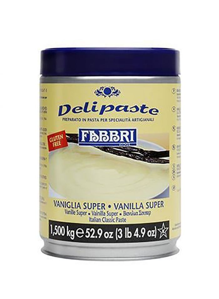 Fabbri Delipaste Vanilla France - Box Of 8 Pcs - 1.5 kg For Tin