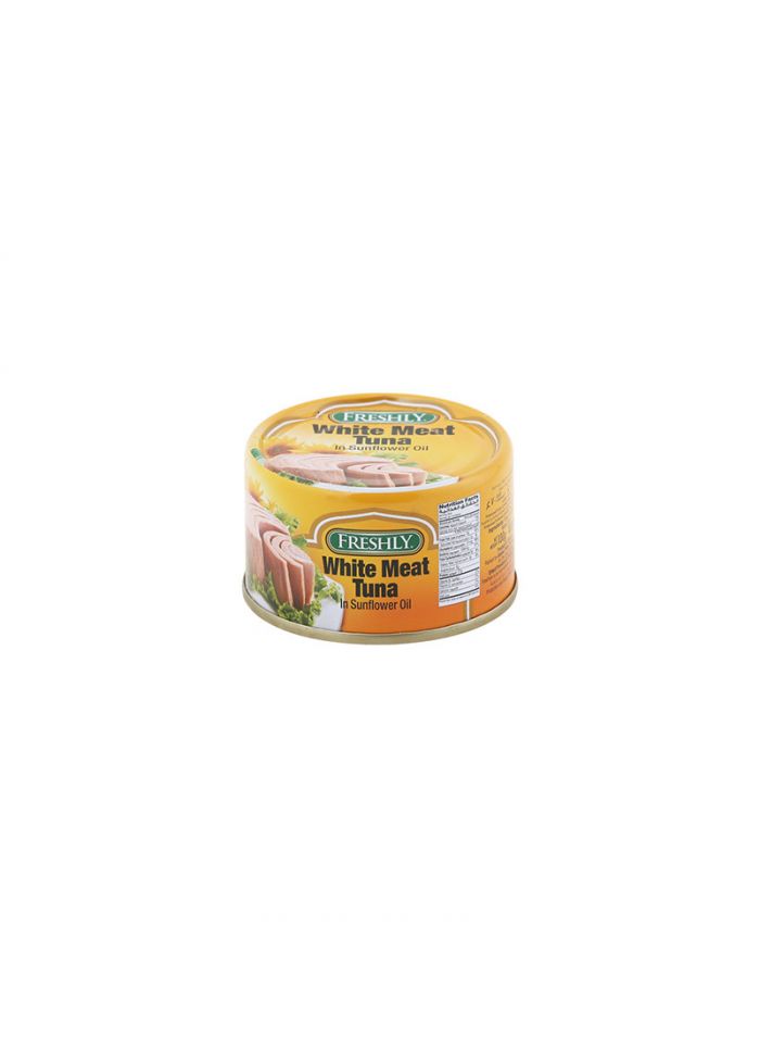 Freshly White Meat Tuna In Oil - Box Of 48 Pcs - 100 gm For Piece Freshly White Meat Tuna In Oil - Box Of 48 Pcs - 100 gm For Piece