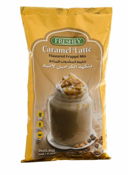 Freshy Caramel Latte Flavored Frappe Mix - Box Of 3 Pcs - 14 kg For Piece