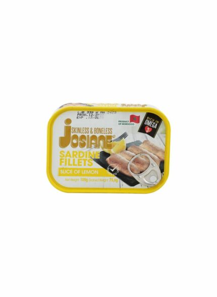 Josiane Skinless & Boneless Sardine Fillets Slice Of Lemon - Box Of 12 Pcs - 105 gm For Piece