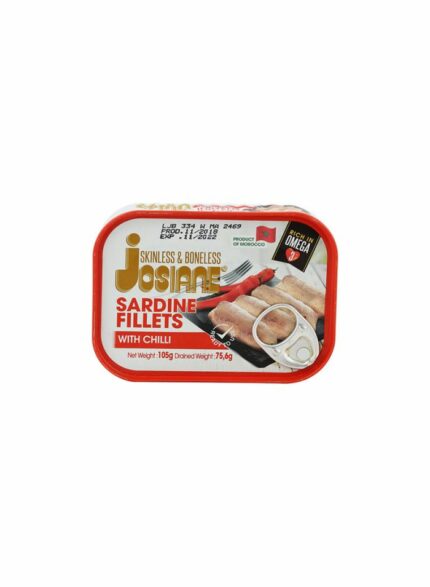 Josiane Skinless & Boneless Sardine Fillets With Chilli - Box Of 12 Pcs - 105 gm For Piece