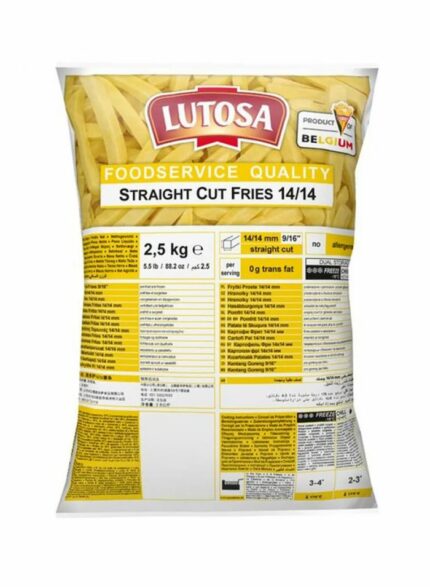 LUTOSA Frozen Fries 14*14 Mm Coat Food Xcrispy (I96) - Box of 4 Pieces - 2.5 kg