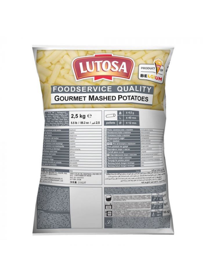 LUTOSA Frozen Fries Mashed Potato Pallets - Box of 4 Pieces - 2.5 kg LUTOSA Frozen Fries Mashed Potato Pallets - Box of 4 Pieces - 2.5 kg