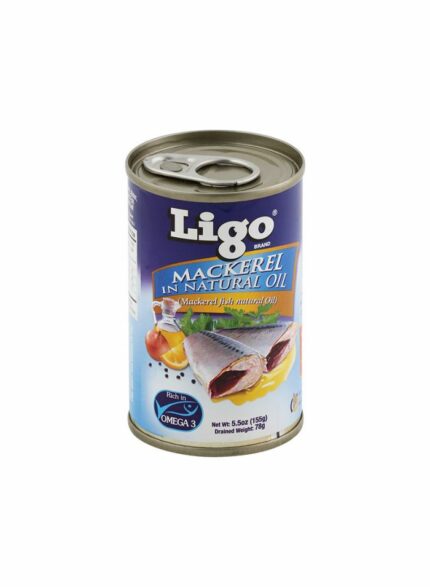 Ligo Mackerel In Natural Oil - Box Of 100 Pcs - 155 gm For Piece