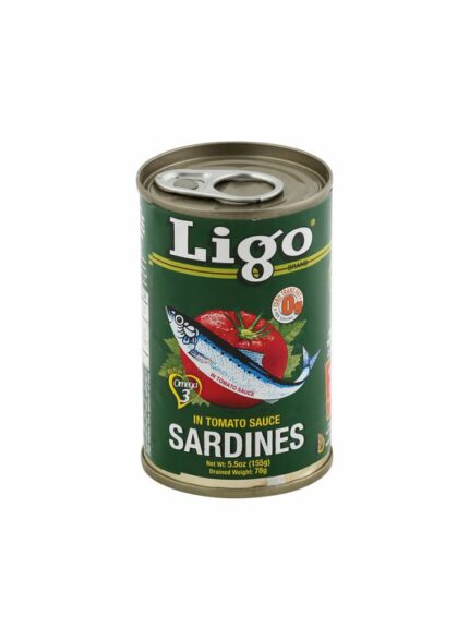 Ligo Sardines In Tomato Sauce - Box Of 100 Pcs - 155 gm For Piece