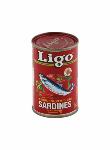Ligo Sardines In Tomato Sauce & Chilli - Box Of 100 Pcs - 155 gm For Piece