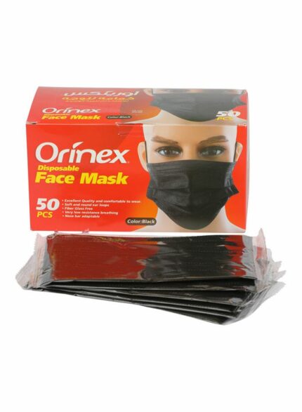 Orinex Face Mask Black - Box Of 20 Pkg - 50 pcs For Pkg