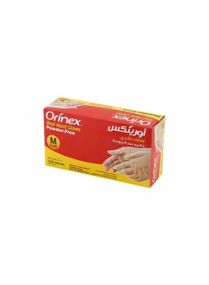 اورينكس قفازات للايدى بدون بودرة وسط - 10 عبوات في الكرتون - 100 حبة بالعبوة