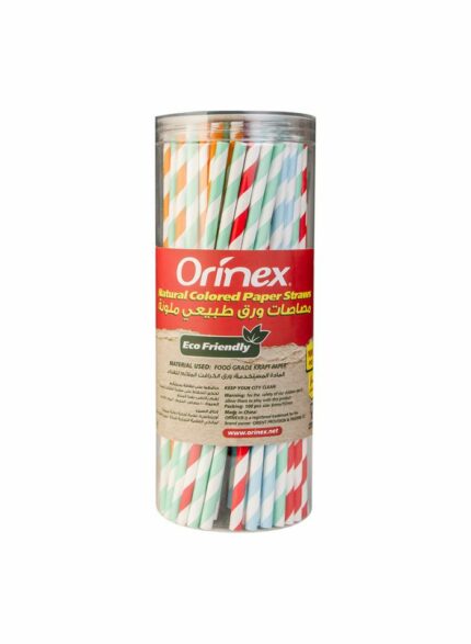Orinex Kraft Color Paper Straws - Box Of 12 Pkg - 100 Pcs On Pkg - 6m for Pcs)