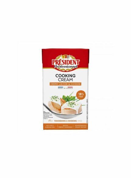 بريزيدن كريمة الطبخ بالقشطة معقمة 18% دسم - 18 حبة بالكرتون - 500 مليلتر