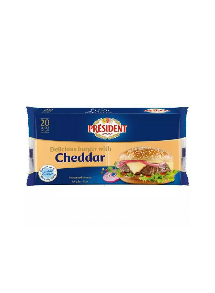 President Slices Burger Cheese - Box Of 18 Pieces - 400 G