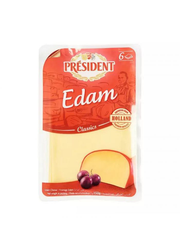 President Slices Cheese Edam - Box Of 10 Pieces - 150 G