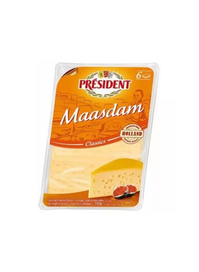 President Slices Cheese Maasdam - Box Of 10 Pieces - 150 G