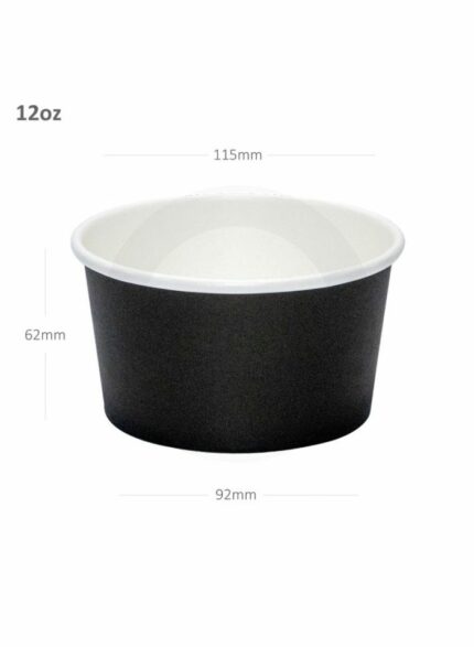 بروموباك كوب شوربة اسود ورق ابيض - 500 حبة في الكرتون - 355 مل