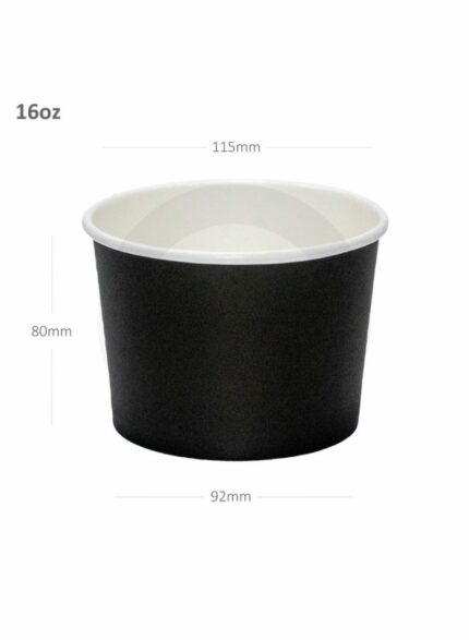 بروموباك كوب شوربة اسود ورق ابيض - 500 حبة في الكرتون - 473 مل