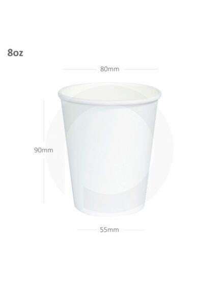 بروموباك كوب قهوة ورق ابيض طبقة واحدة - 1000 حبة في الكرتون - 237 مل