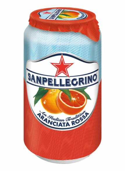 San Pellegrino Sparkling Red Orange Juice Aranciata Rossa Can - Box of 24 Pcs - 330ml Per Piece