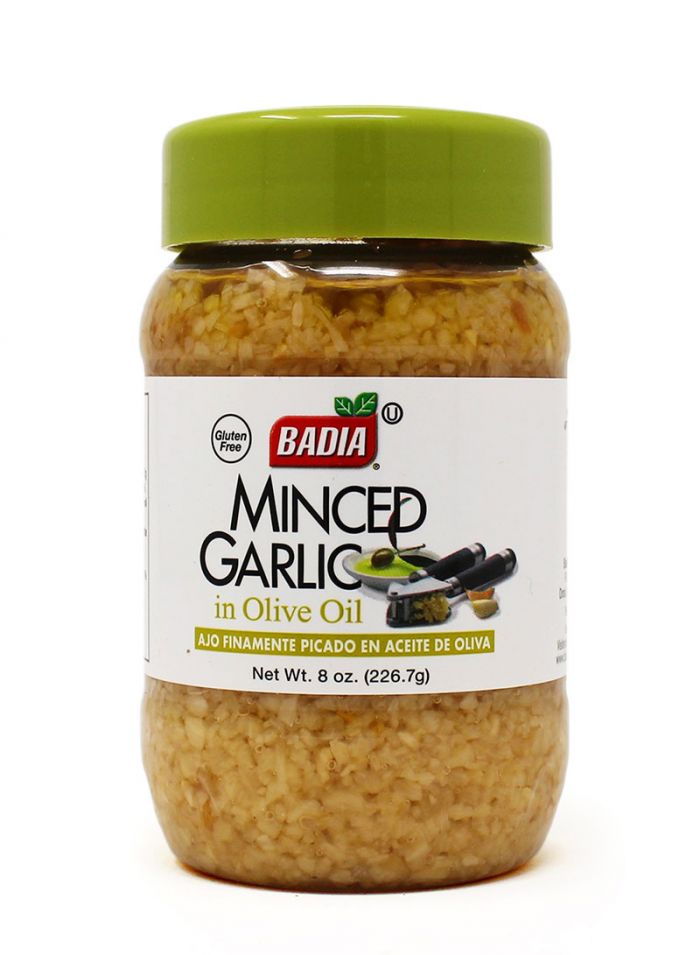 Badia-Minced-Garlic-In-Olive-Oil-8oz-Box-of-12-226.7-g باديا ثوم مبروش بالزيت 8 اونص - 12 حبة بالكرتون - 226.7 جم للحبة - الصورة 1