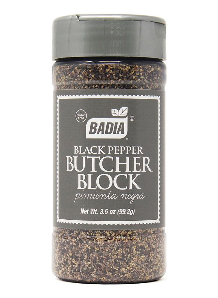 Badia-Pepper-Black-Butcher-Block-3.5oz-Box-of-6-99.2-g باديا فلفل اسود خشن 3.5 اونص - 6 حبات بالكرتون - 99.2 جم للحبة - الصورة 1
