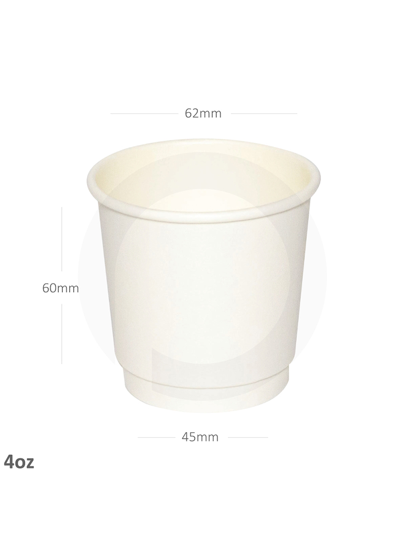 015086 Promopack 4oz Double Wall White Paper Cup - Box of 500 Pieces - Image 1