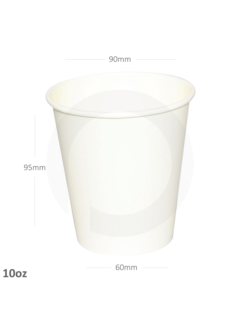 015100 Promopack 10oz Single Wall White Paper Cup - Box of 500 Pieces - Image 1