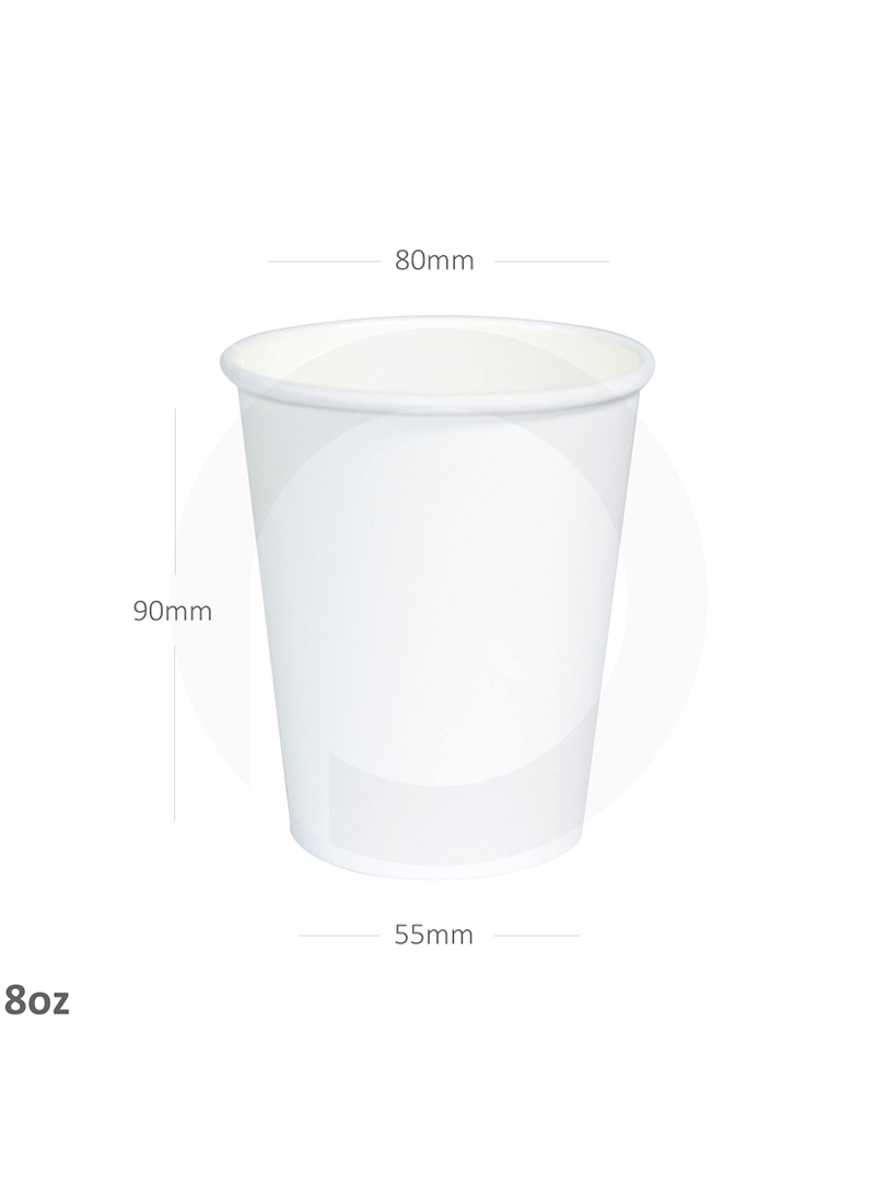 015113 Promopack 8oz Single Wall White Paper Cup - Box of 500 Pieces - Image 1