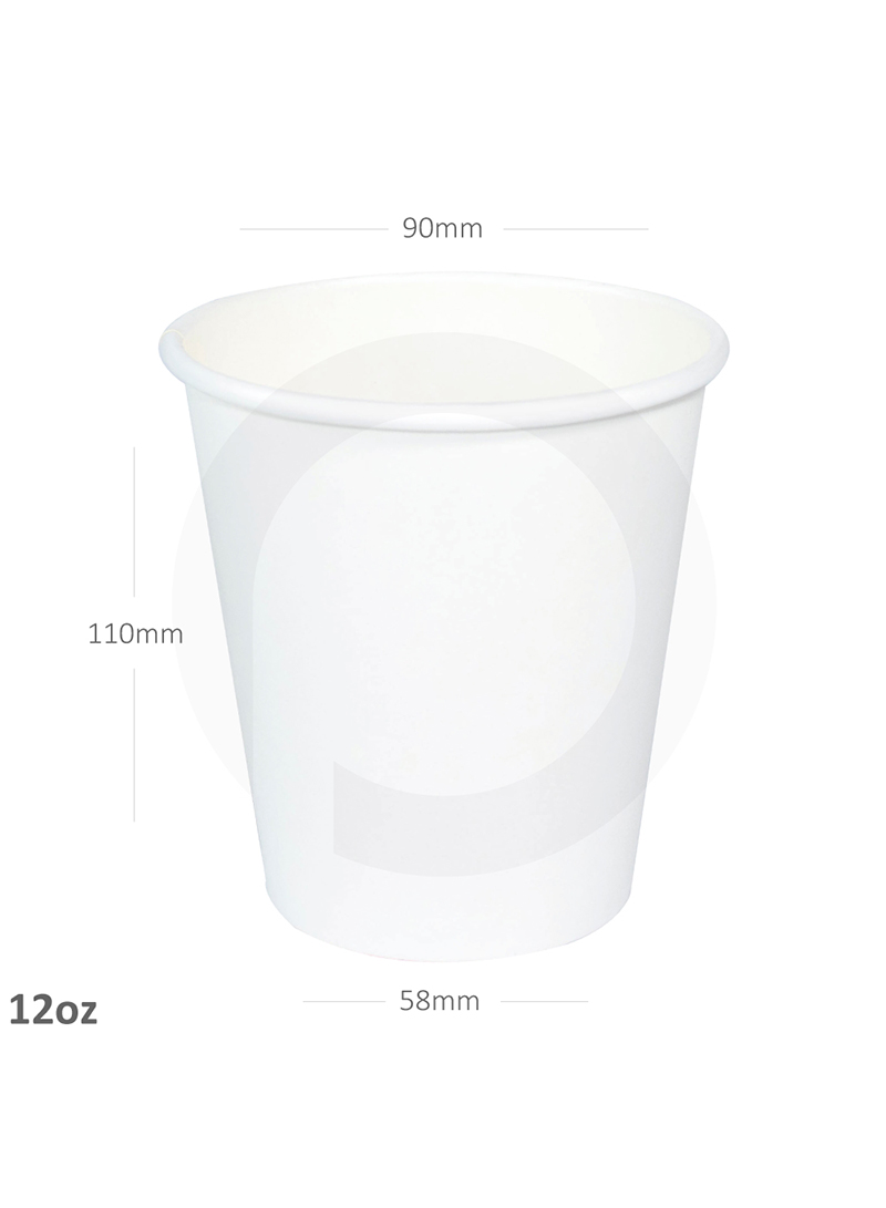 353013 Promopack 12oz Single Wall White Paper Cup - Box of 1000 Pieces - Image 1