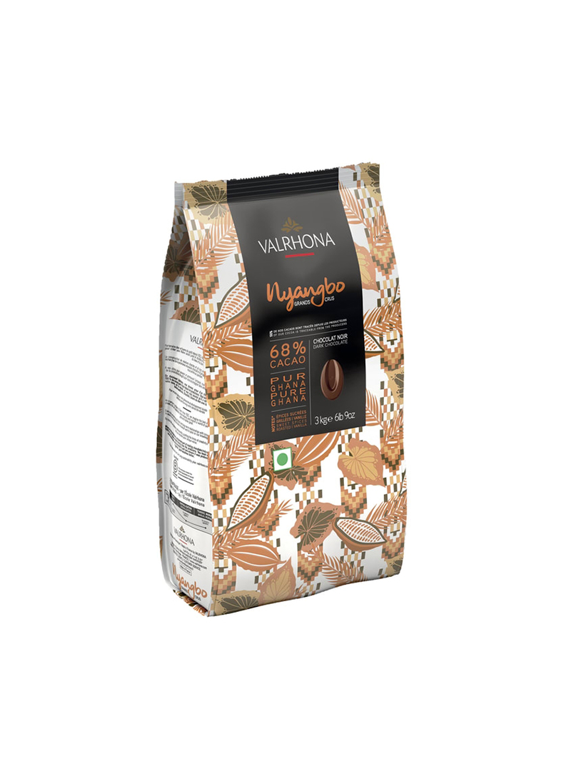 555270 Valrhona Nyangbo 68% Dark Chocolate Couverture Ghana - Box Of 3 Pieces - 3 Kg - Image 1